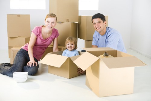 Removal van and moving equipment ready for a Carshalton house move