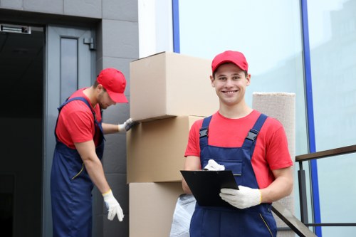 Commercial moving team planning a business relocation in Carshalton