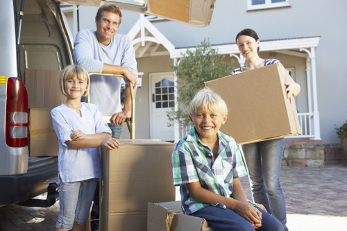 Van removal team handling office items for a Carshalton business