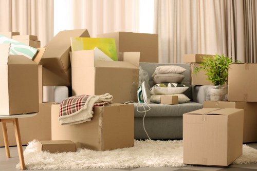 Checklist and packed boxes ready for a Carshalton moving day