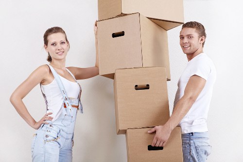 Removal van loaded for a home or office move in Carshalton
