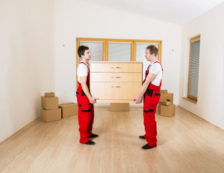 Local movers organising items for a residential relocation